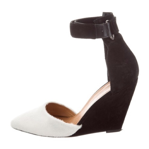 Isabel Marant Shane Suede and Pony Ankle Strap Wedge Heels 37 - Picture 3 of 9